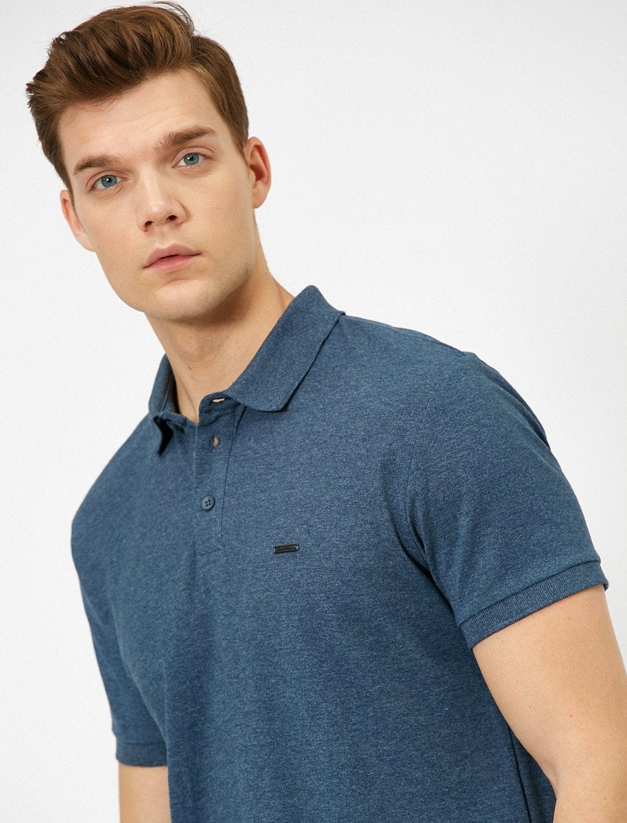 Pique Polo Shirt in Heather Navy - Usolo Outfitters-KOTON