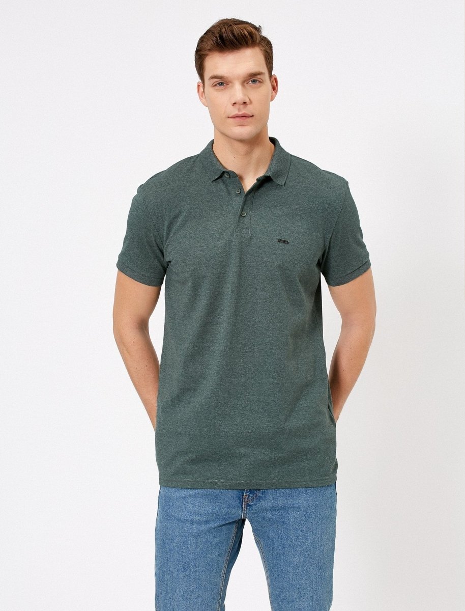 Pique Polo Shirt in Heather Olive - Usolo Outfitters-KOTON