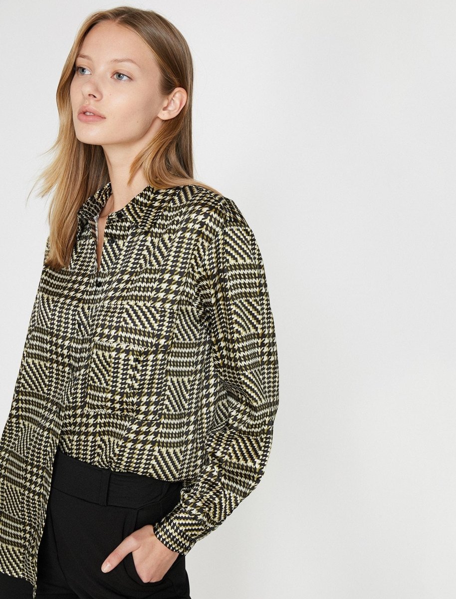 Plaid Button-Up Shirt in Olive - Usolo Outfitters-KOTON