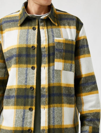 Plaid Flannel Overshirt in Green - Usolo Outfitters-KOTON