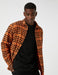 Chemise en flanelle à carreaux orange - Usolo Outfitters-KOTON