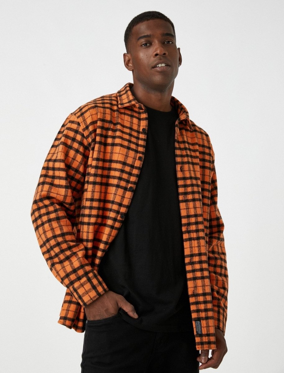 mens orange plaid dress shirt Men's Performance Orange Dress Shirt (Best Stretch Button Down) Extra Trim / 15 / s-m / 34-35