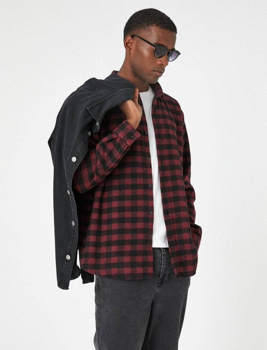 Plaid Flannel Shirt Red and Black Usolo Outfitters