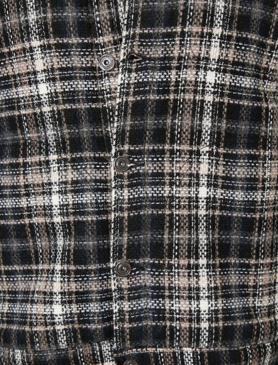 Veste zippée à carreaux en anthracite - Usolo Outfitters-KOTON