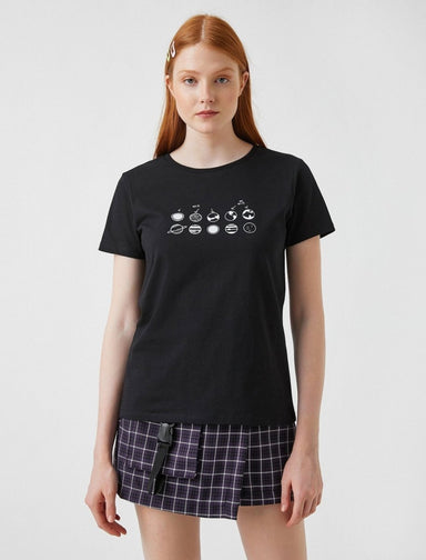 Planets Graphic T-shirt in Black - Usolo Outfitters-KOTON