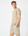 Printed 7" Chino Bermuda Shorts in Beige - Usolo Outfitters-KOTON