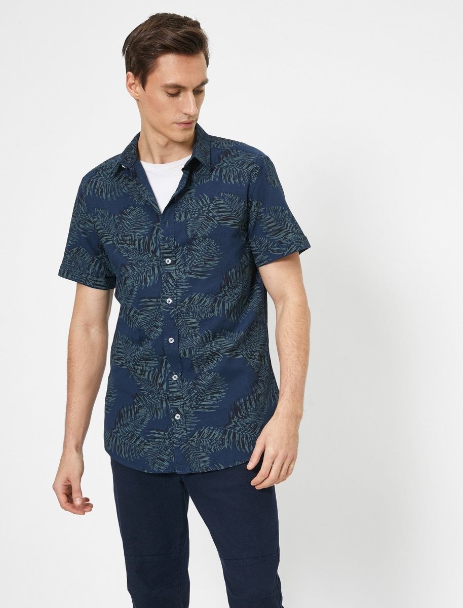 Printed SS Shirt in Indigo - Usolo Outfitters-KOTON