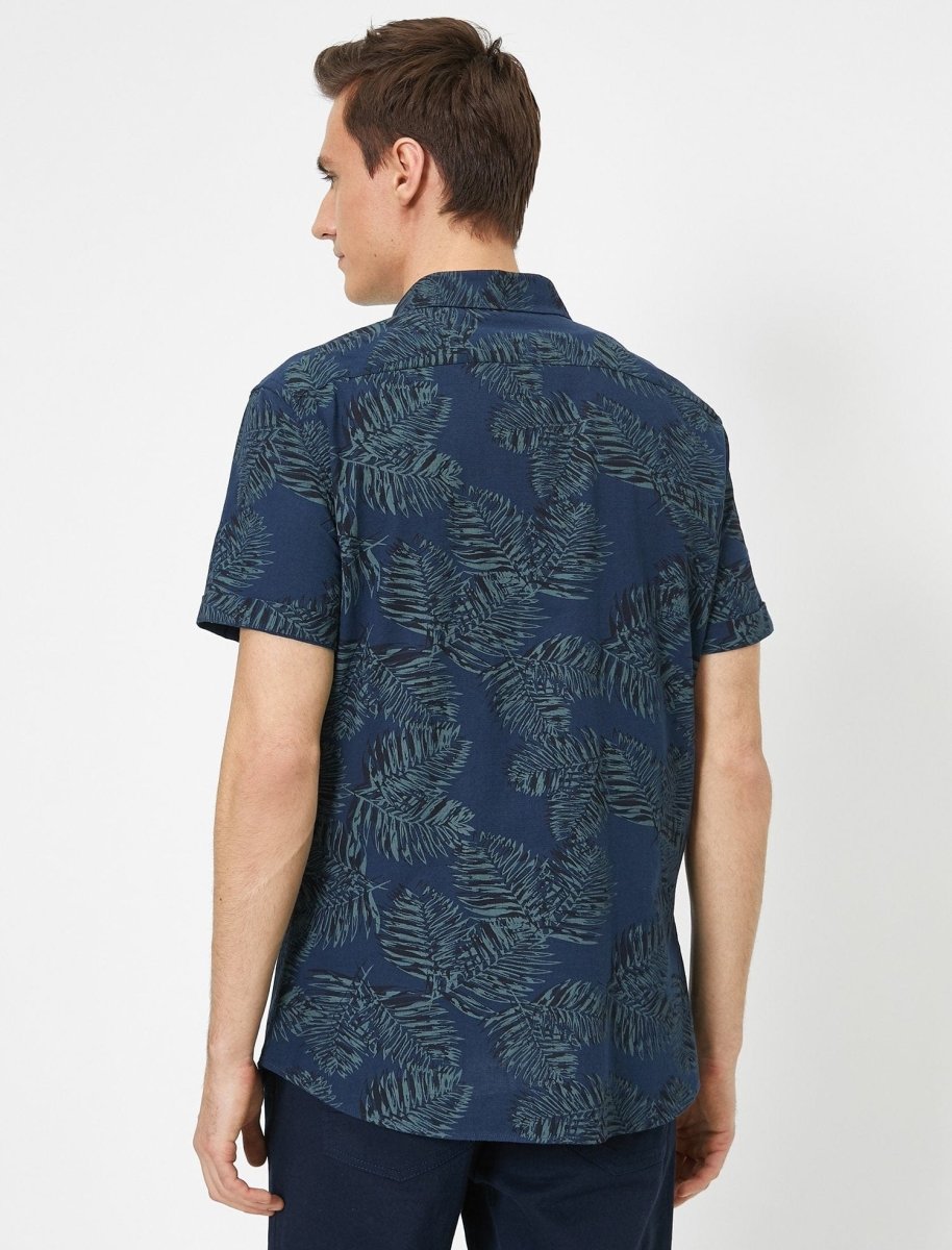 Printed SS Shirt in Indigo - Usolo Outfitters-KOTON