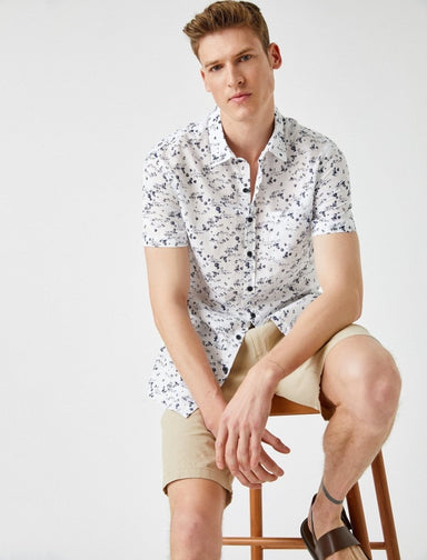 Printed SS Shirt in White - Usolo Outfitters-KOTON