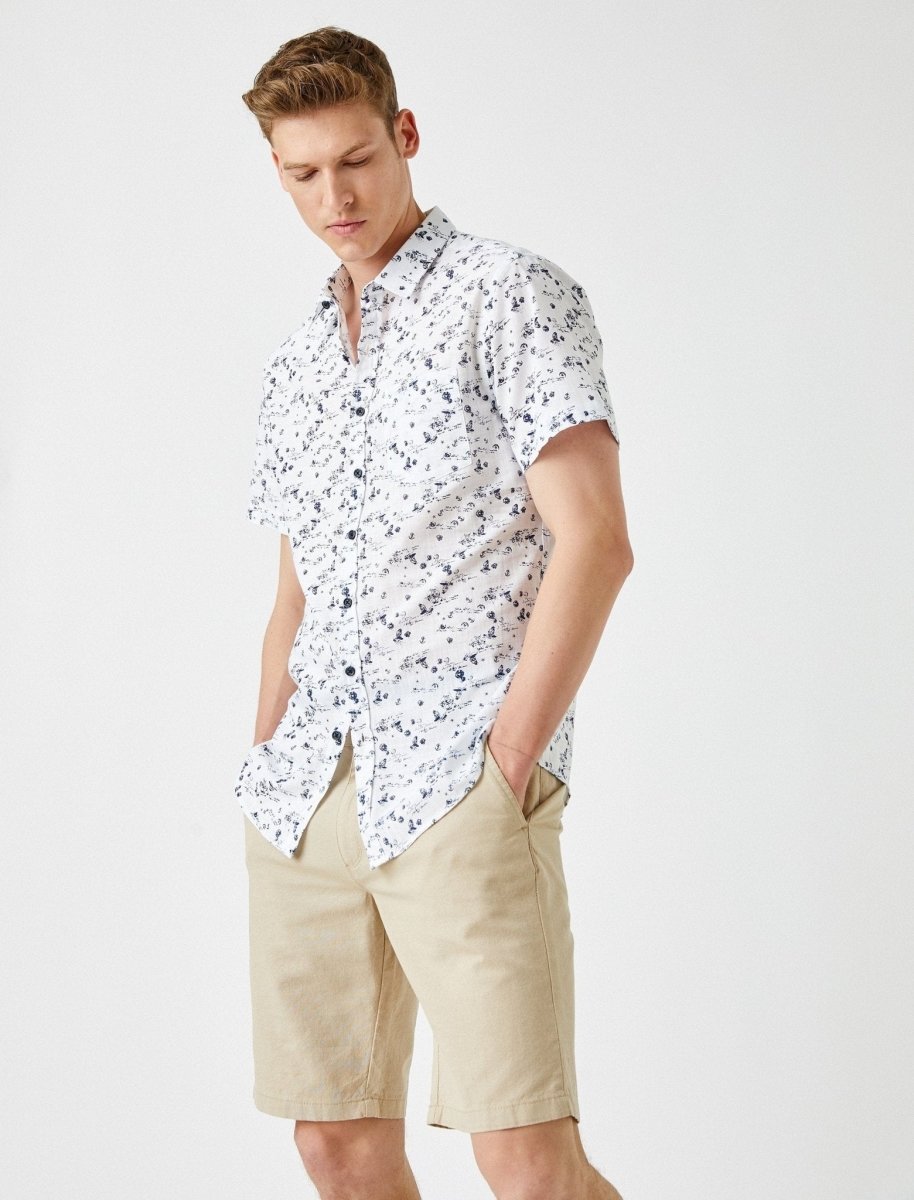 Printed SS Shirt in White - Usolo Outfitters-KOTON