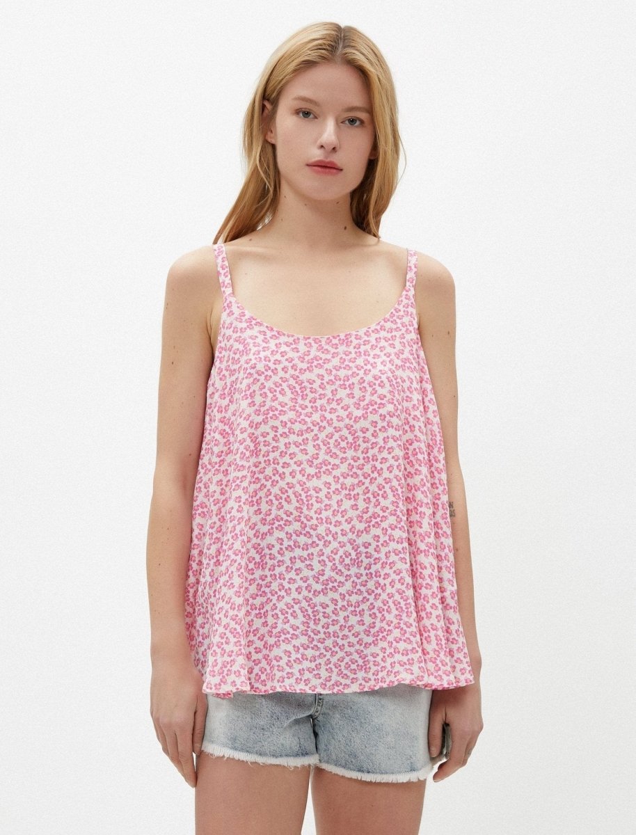 Printed Swing Cami in Rose - Usolo Outfitters-KOTON