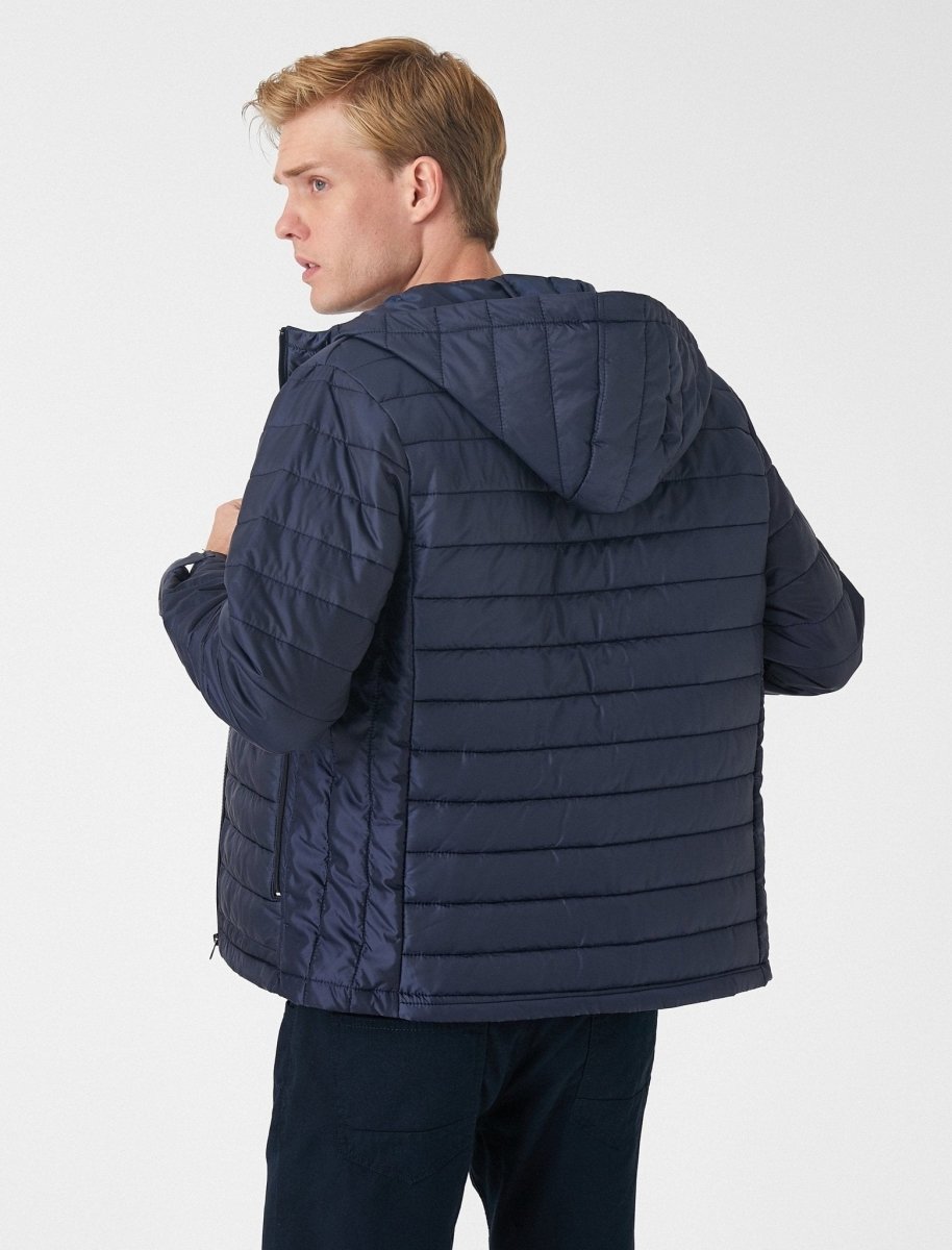 Puffer Jacket with Hood in Navy - Usolo Outfitters-KOTON