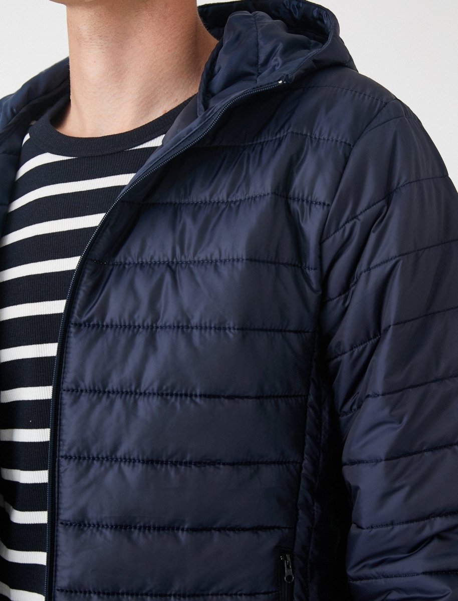 Puffer Jacket with Hood in Navy - Usolo Outfitters-KOTON