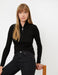 Ribbed Half-Zip Sweater in Black - Usolo Outfitters-KOTON