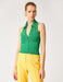 Ribbed Halterneck Sleeveless Polo Top in Green - Usolo Outfitters-KOTON