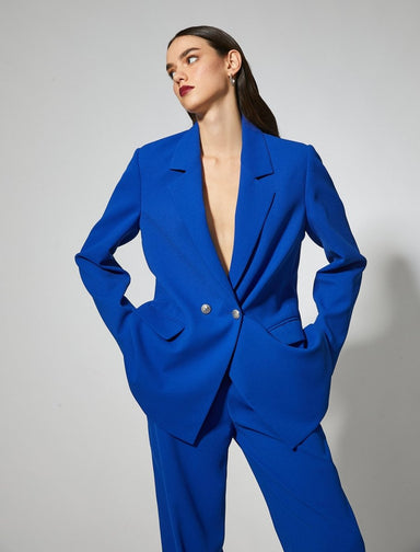 Blazers bleu royal pour femmes - Usolo Outfitters-KOTON