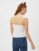 Ruched Ribbed Cami in White - Usolo Outfitters-KOTON