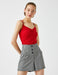 Ruched Ribbed Tank in Red - Usolo Outfitters-KOTON