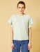 Ruffle Cuff T-Shirt in Green - Usolo Outfitters-KOTON