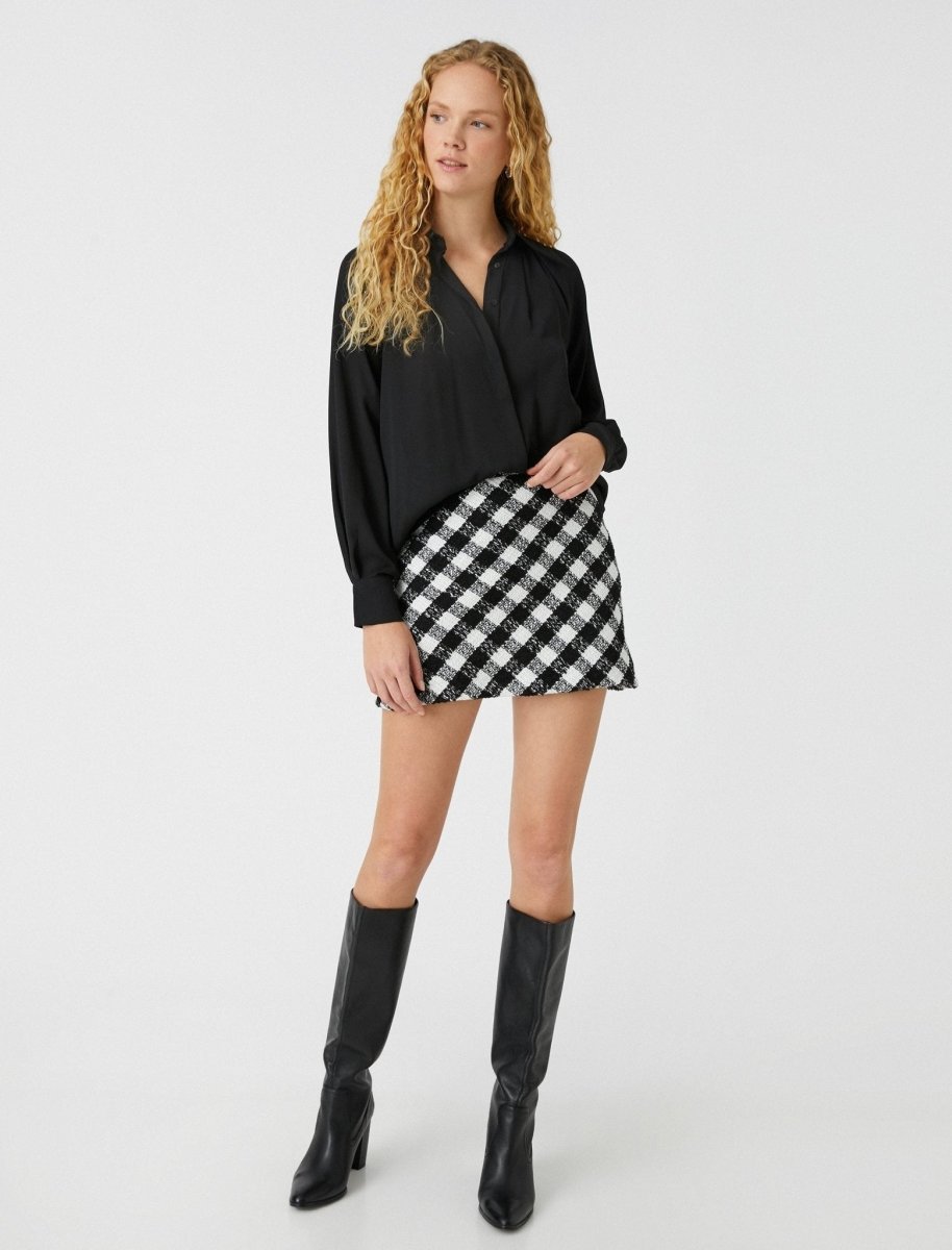 Ruffle Shirt Blouse in Black - Usolo Outfitters-KOTON
