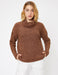 Shimmered Turtle Neck Sweater in Brown Heather - Usolo Outfitters-KOTON