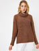 Shimmered Turtle Neck Sweater in Brown Heather - Usolo Outfitters-KOTON