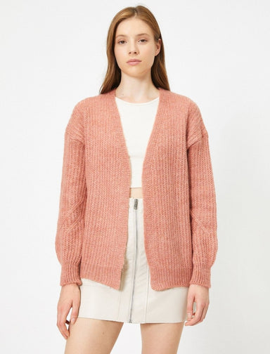 Short Oversize Cardigan in Pink - Usolo Outfitters-KOTON