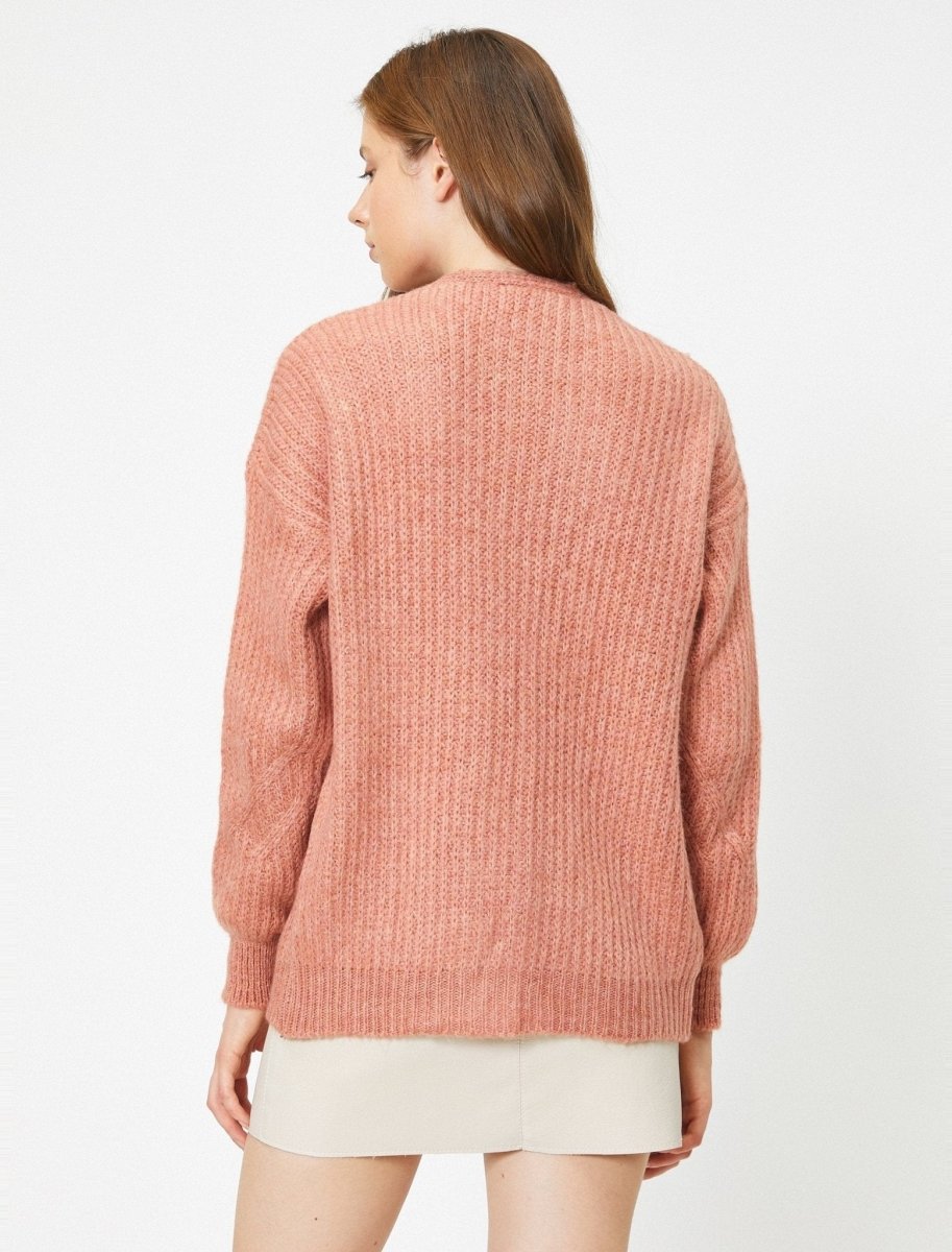 Short Oversize Cardigan in Pink - Usolo Outfitters-KOTON