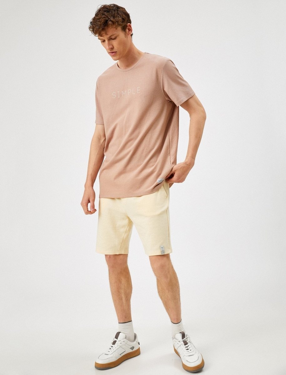 Simple Oversize T-Shirt in Beige - Usolo Outfitters-KOTON