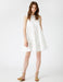 Sleeveless Crochet Tiered Dress in White - Usolo Outfitters-KOTON