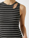 Sleeveless Cut Out Top in Black Stripe - Usolo Outfitters-KOTON