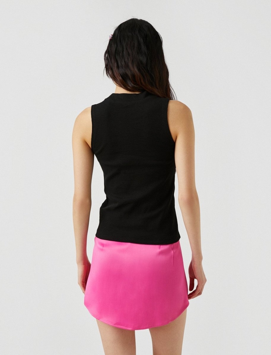 Sleeveless Mock Neck Top in Black - Usolo Outfitters-KOTON