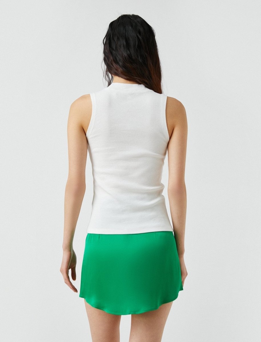 Sleeveless Mock Neck Top in White - Usolo Outfitters-KOTON