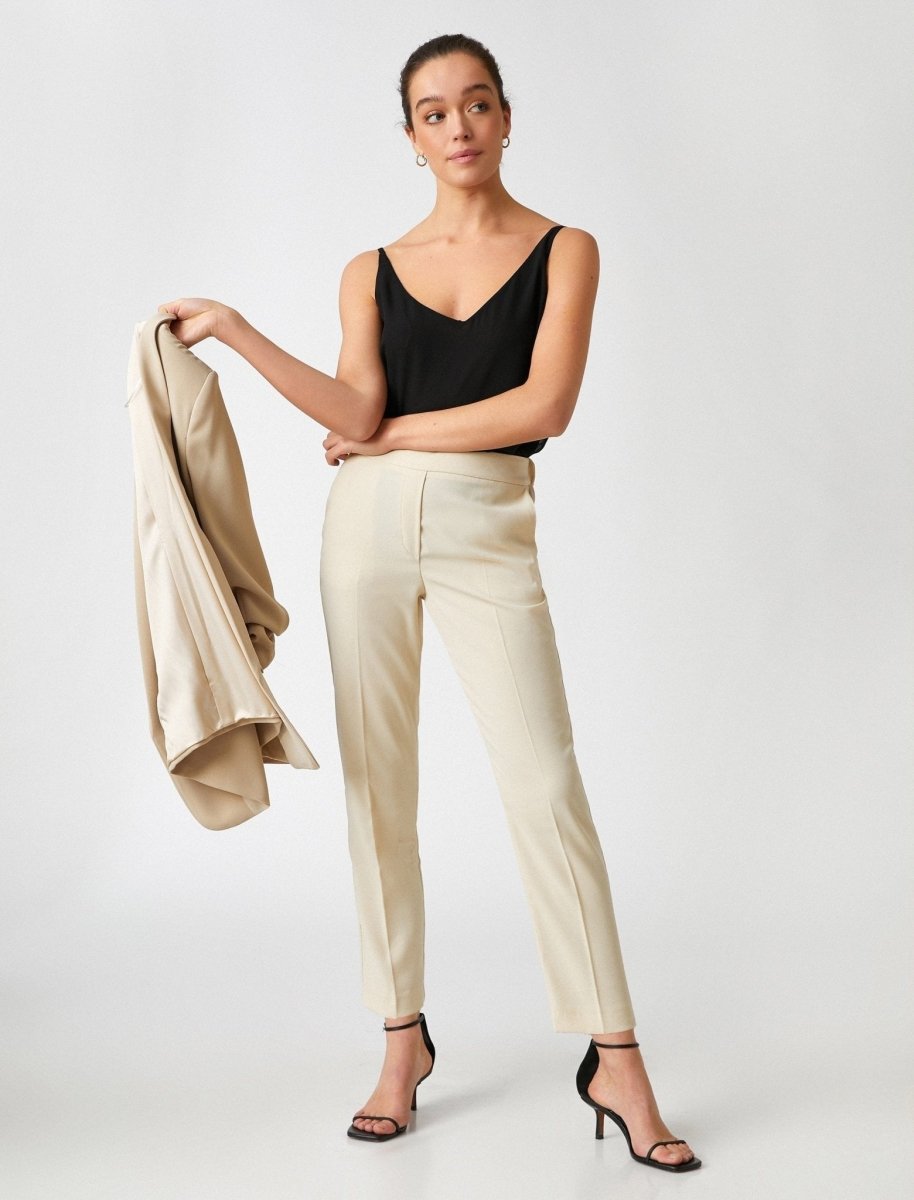 Slim Ankle Dress Pants in Cream - Usolo Outfitters