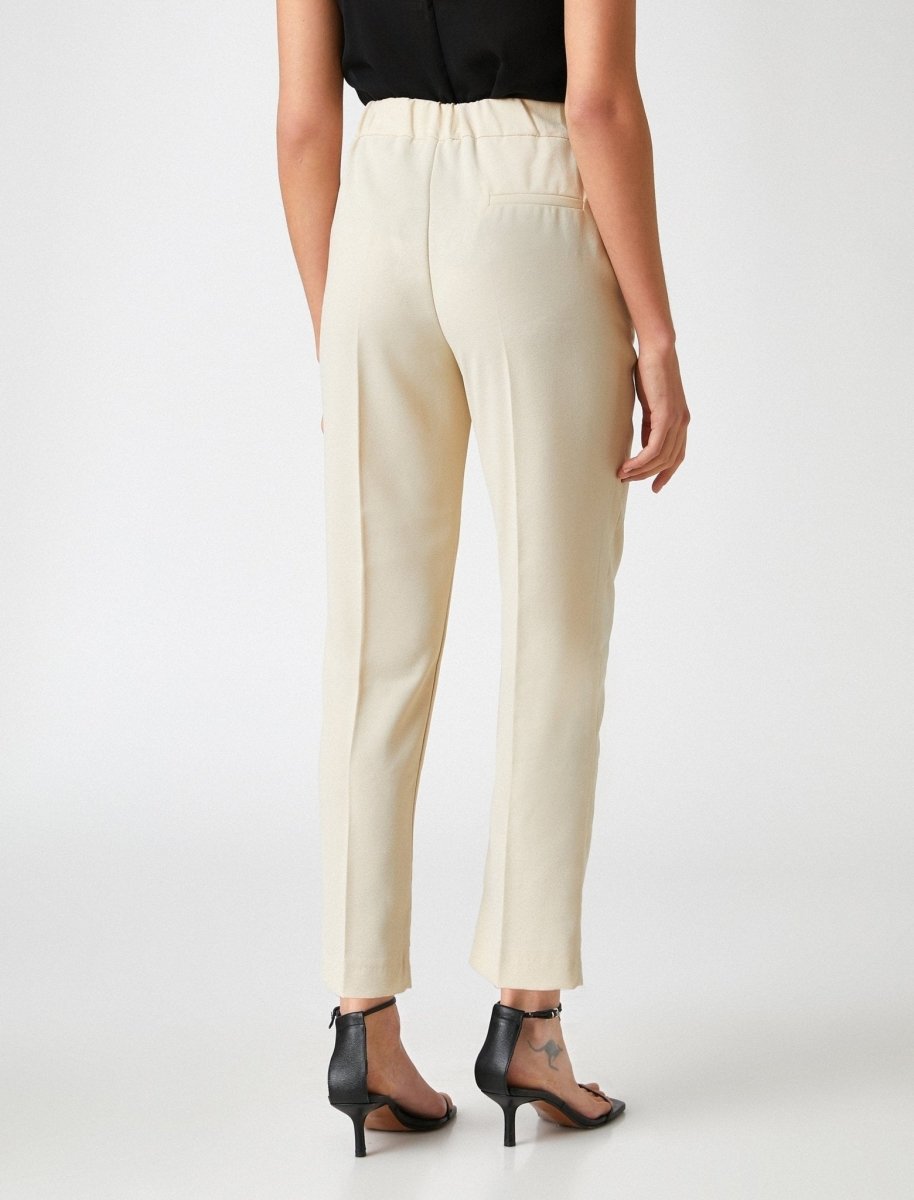 Koton Women's Trouser in Cream - Slim Ankle Dress Pants in Cream Koton Women's Trouser in Cream - Slim Ankle Dress Pants in Cream