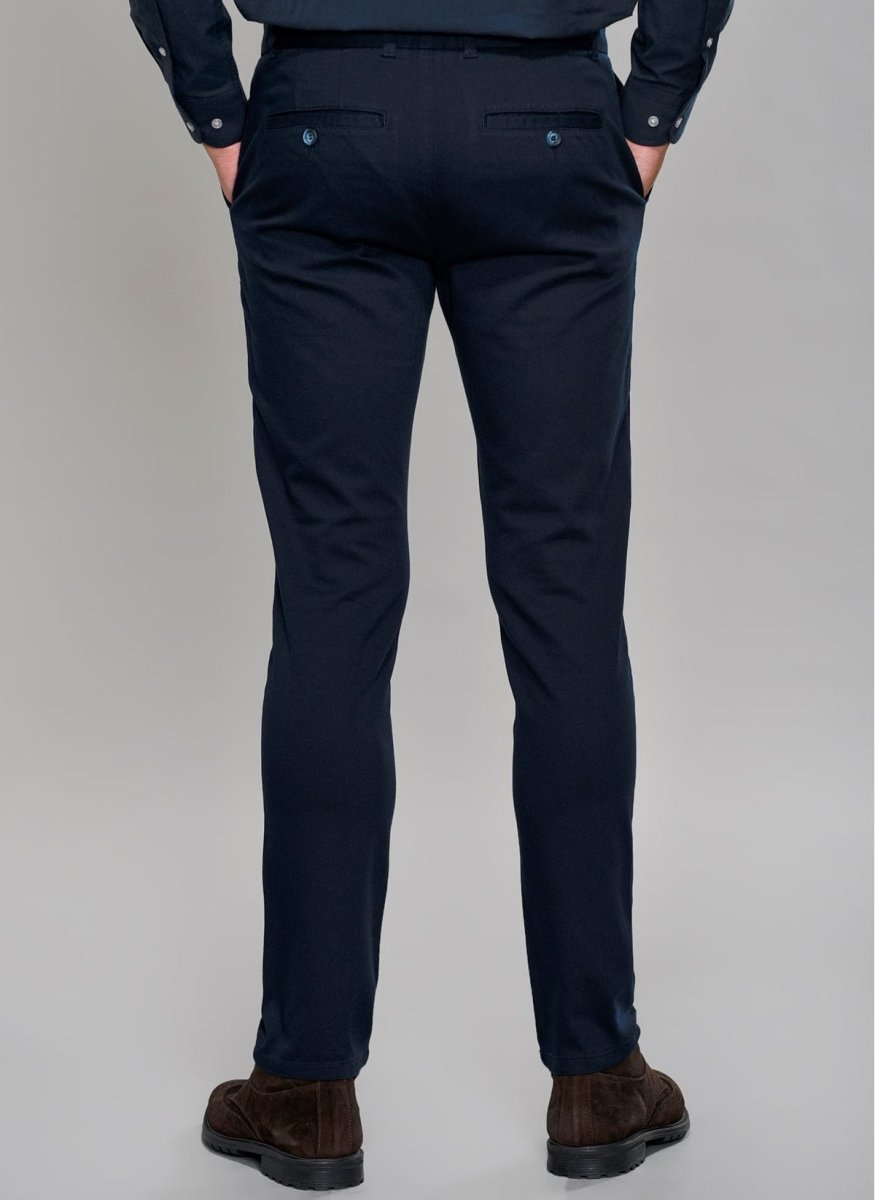 Slim Fit Chino Pants in Navy - Usolo Outfitters-PEOPLE BY FABRIKA
