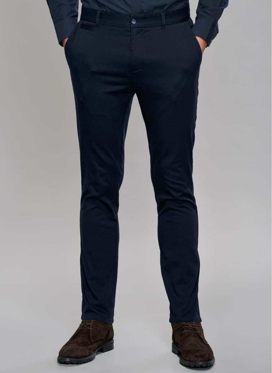 Slim Fit Chino Pants in Navy - Usolo Outfitters-PEOPLE BY FABRIKA
