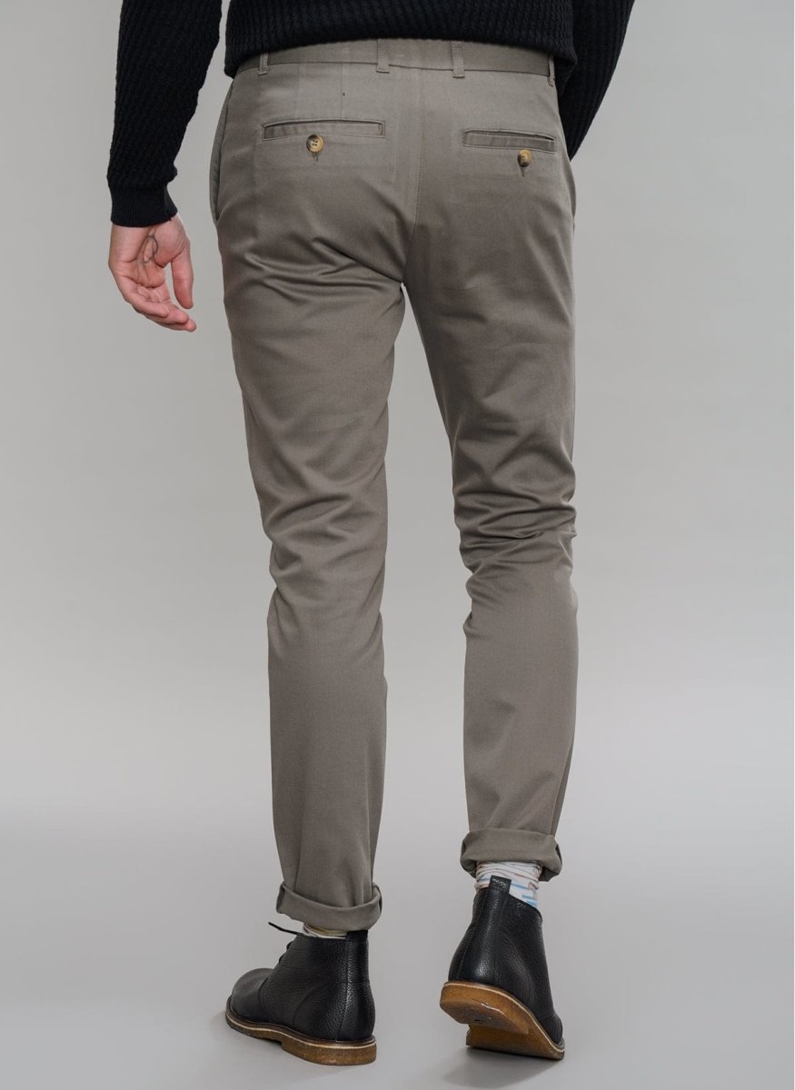 Slim Fit Chino Pants in Taupe - Usolo Outfitters-PEOPLE BY FABRIKA