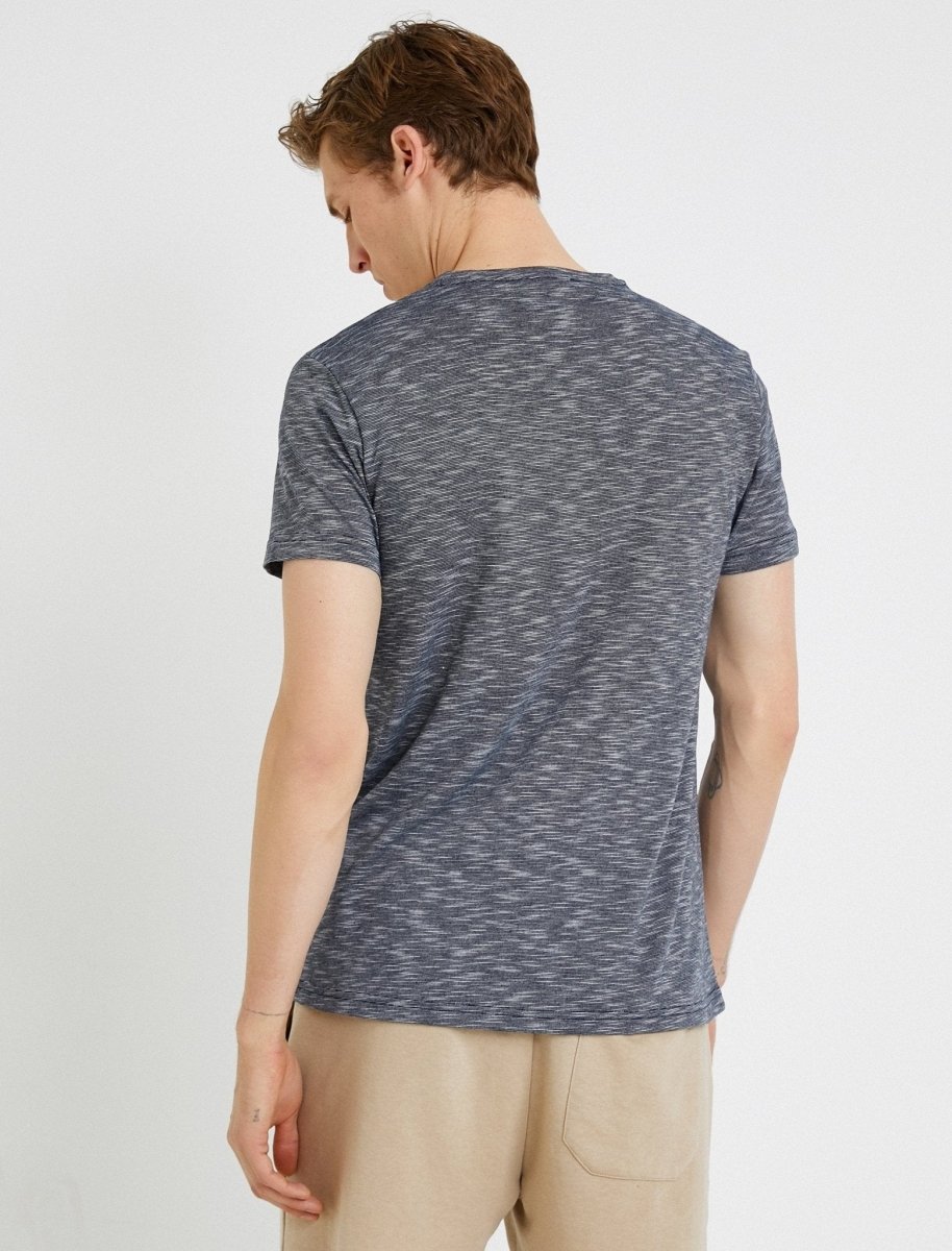 Slub Stripe Basic T-Shirt in Navy - Usolo Outfitters-KOTON