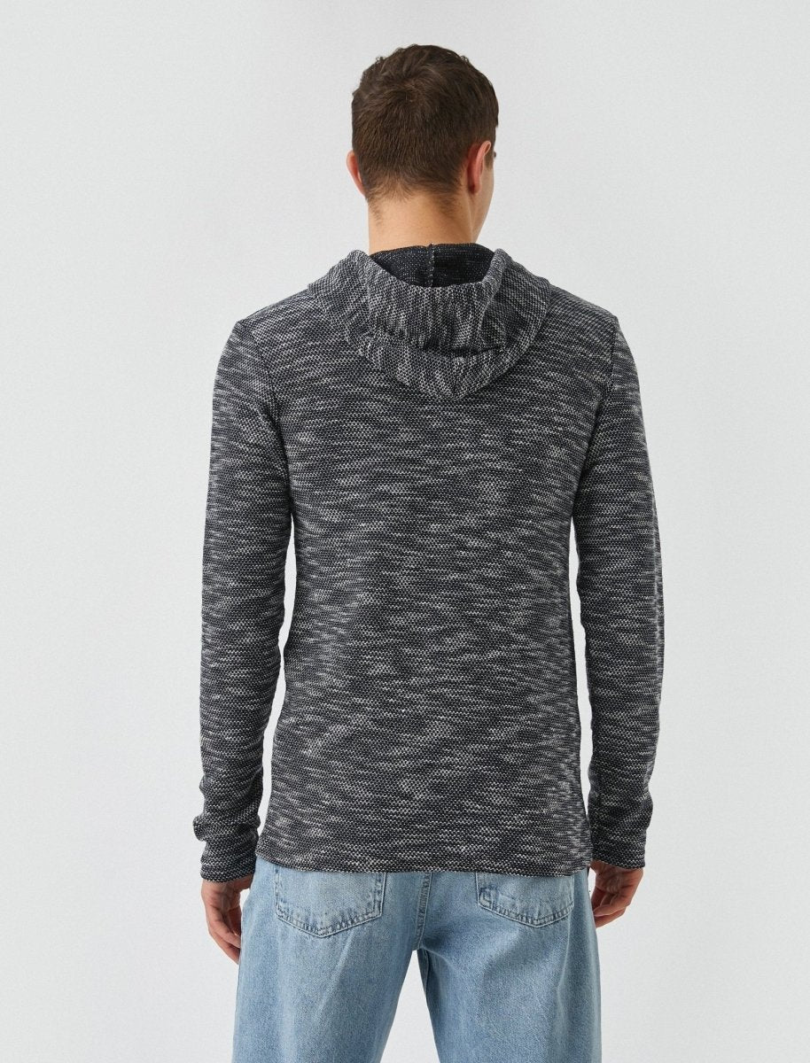Slubbed Texture Hoodie in Navy - Usolo Outfitters-KOTON