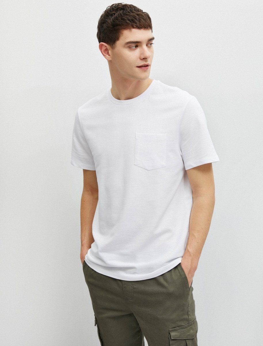 Slubby Pocket Tshirt in White - Usolo Outfitters-KOTON