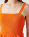 Robe mi-longue smockée ajustée et évasée en orange - Usolo Outfitters-KOTON