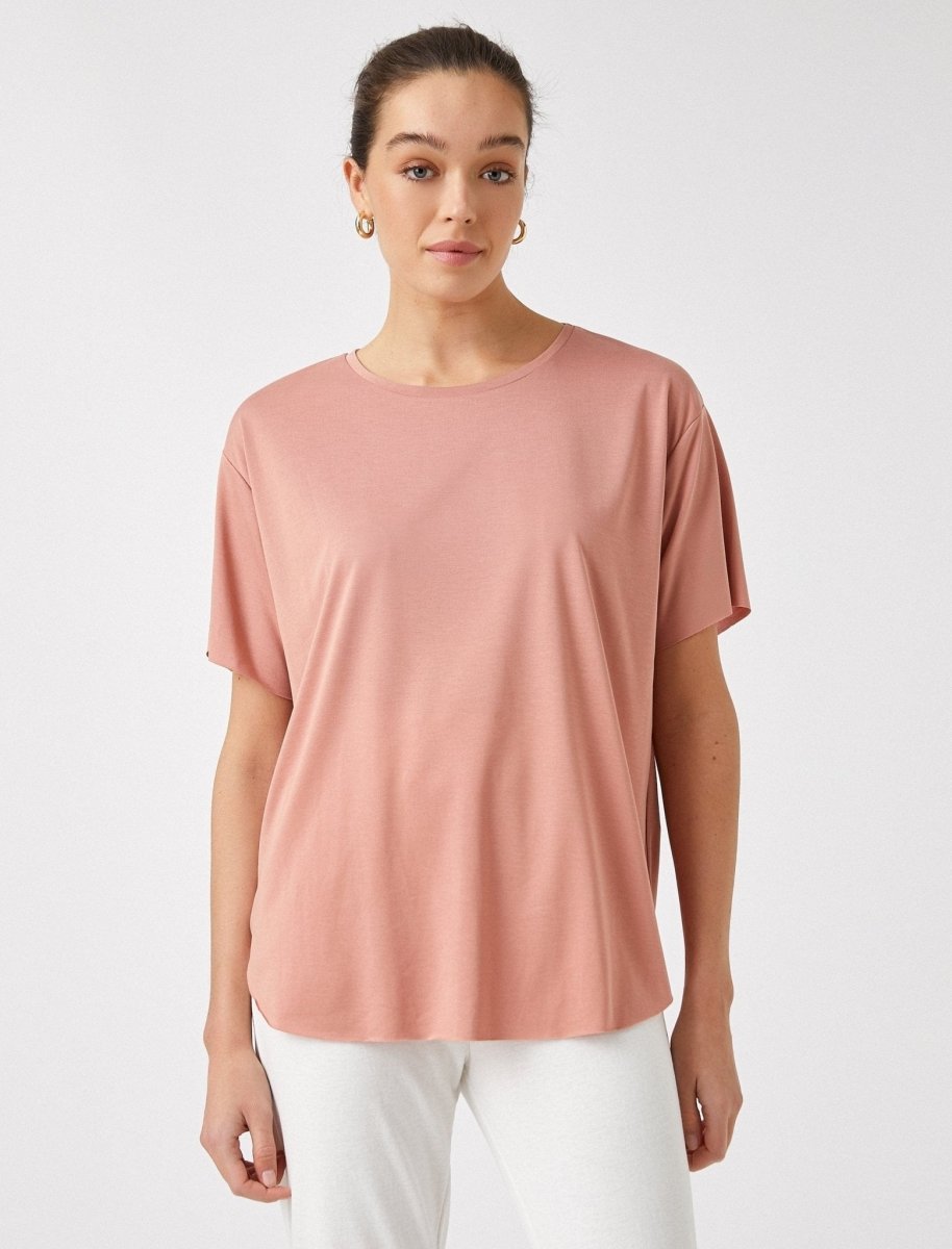 T-shirt doux et décontracté en rose - Usolo Outfitters-KOTON
