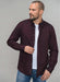 Solid Button-Down Shirt in Burgundy - Usolo Outfitters-PEOPLE BY FABRIKA