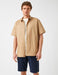 Solid Twill SS Shirt Untucked in Beige - Usolo Outfitters-KOTON