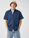 Solid Twill SS Shirt Untucked in Navy - Usolo Outfitters-KOTON