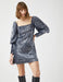 Square Neck Sequin Mini Dress in Silver - Usolo Outfitters-KOTON
