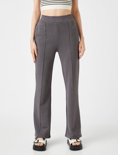 Pantalon de survêtement à jambe droite en gris - Usolo Outfitters-KOTON