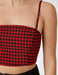 Strappy Bra Top in Red Plaid - Usolo Outfitters-KOTON