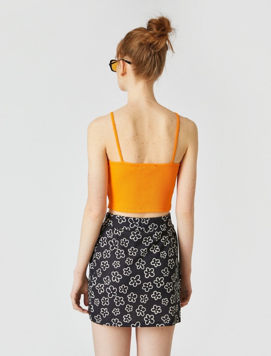 Strappy Neck Fitted Cami Top in Orange - Usolo Outfitters-KOTON
